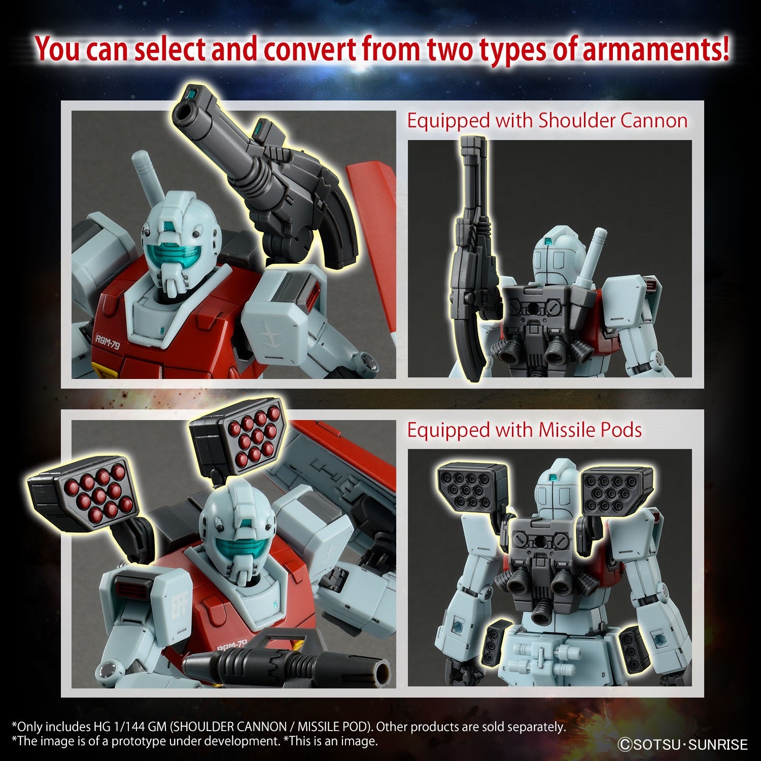 PREVENTA HG 1/144 GM (Shoulder Cannon / Missile Pod) Gundam