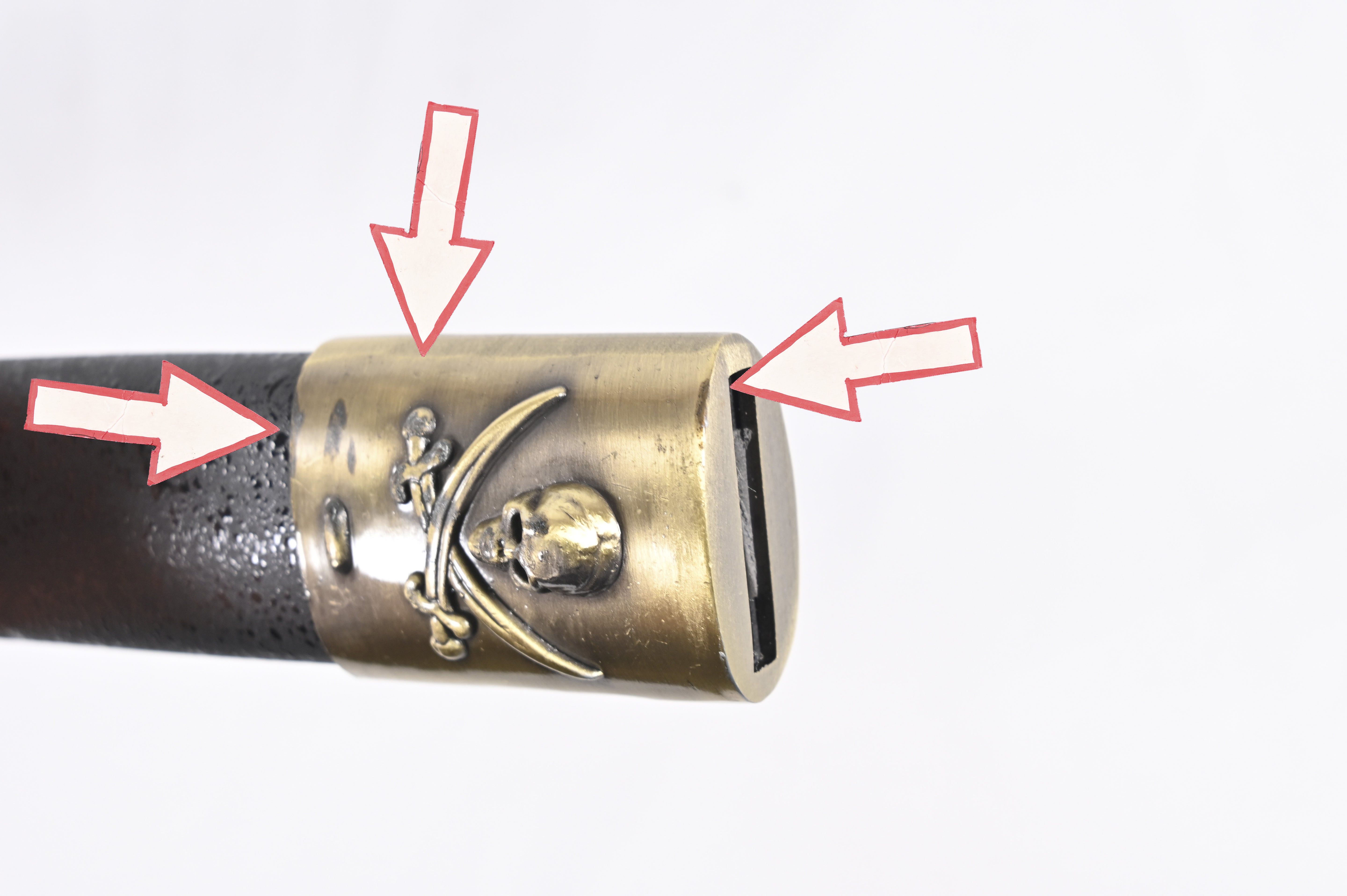 Maldición del Caribe - hoja y funda con óxido