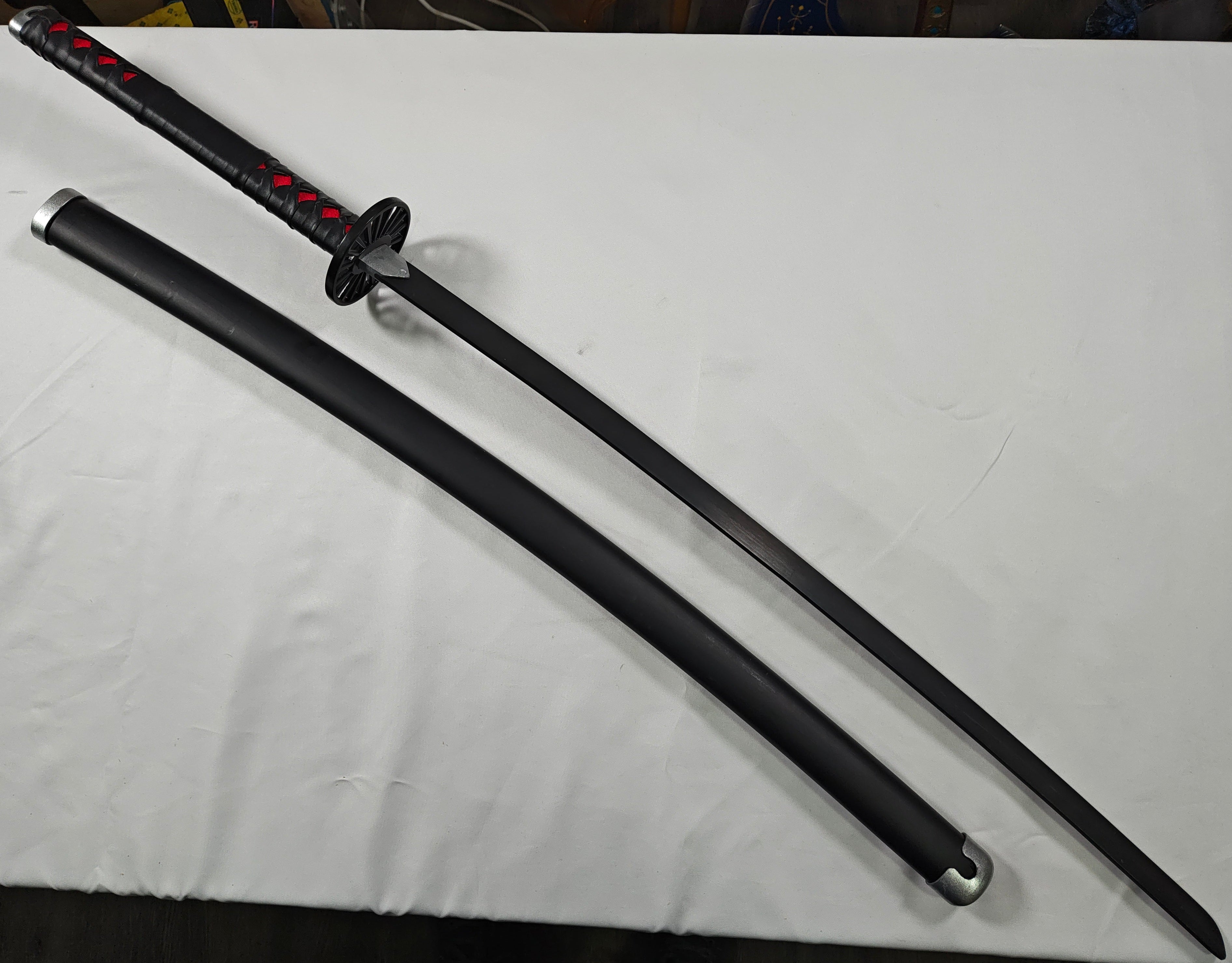 Sun Hanafuda - funda golpeada, habaki rayado, pomo chueco